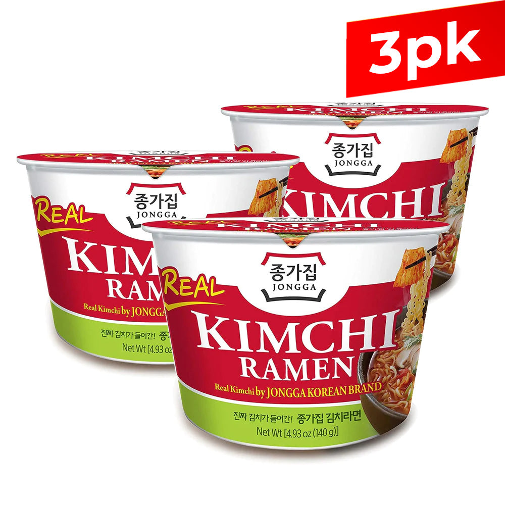 [Jongga] Kimchi Ramen Cup / 종가집 김치 컵 라면 큰컵(140g x3)