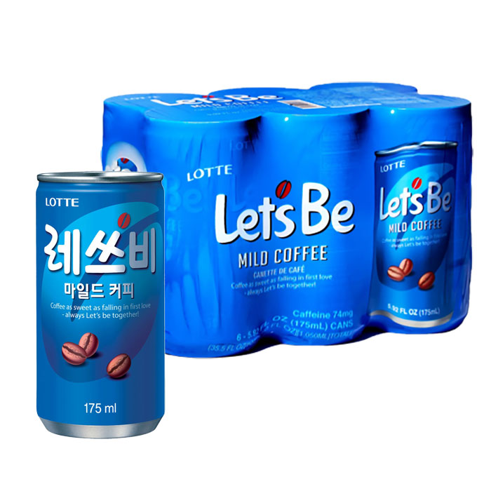 [Lotte] Let's Be Mild Coffee / 롯데 레쓰비 마일드 커피 (175ml x 6cans)