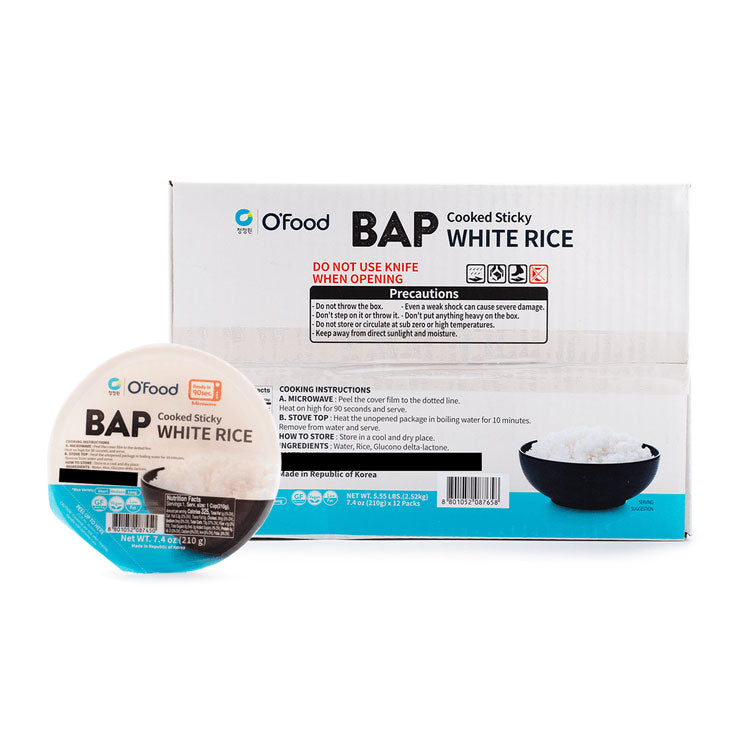 [CJO] O'Food Bap Cooked Sticky White Rice / 청정원 오푸드 즉석 밥 (12ea/box)