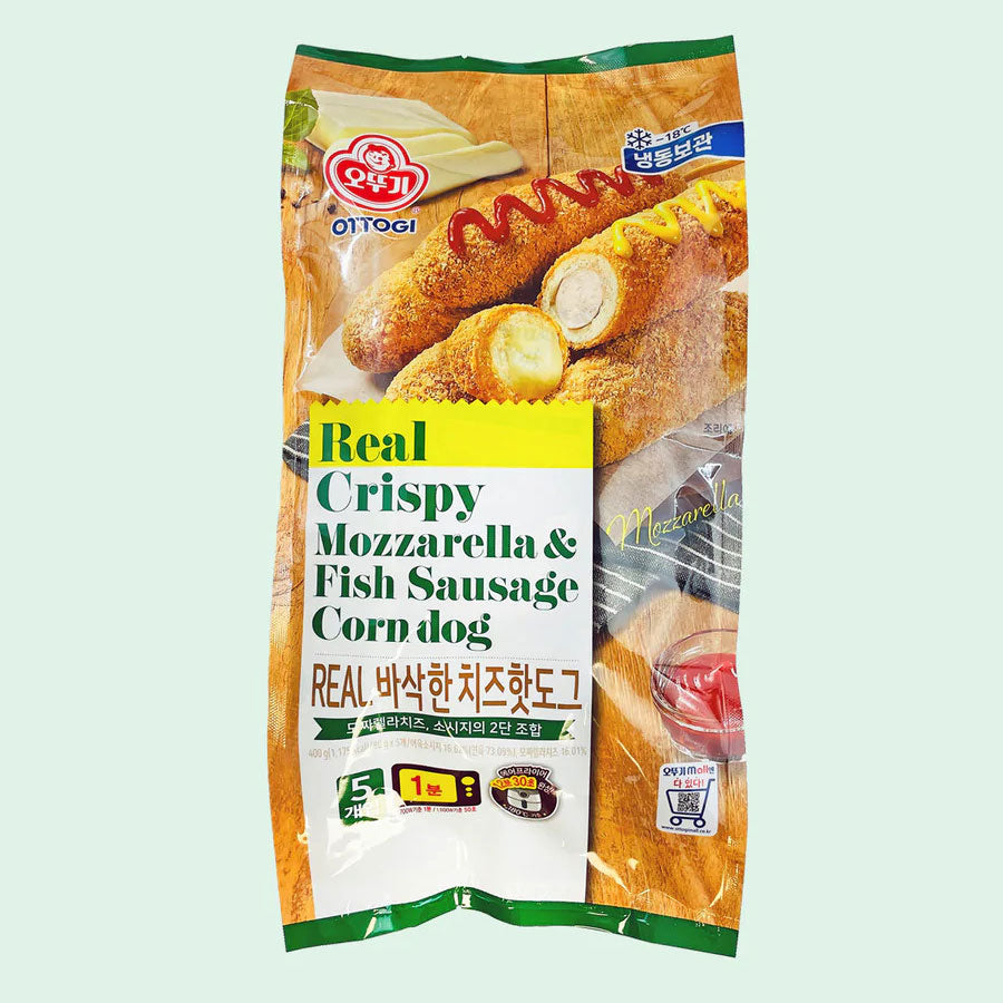 [Ottogi] Real Crispy Mozzarella & Fish Sausage Corn Dogs / 오뚜기 리얼 바삭한 치즈 핫도그