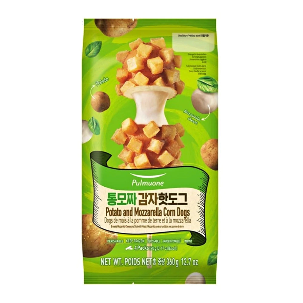 [Pulmuone] Potato and Mozzarella Corn Dog / 풀무원 통모짜 감자 핫도그